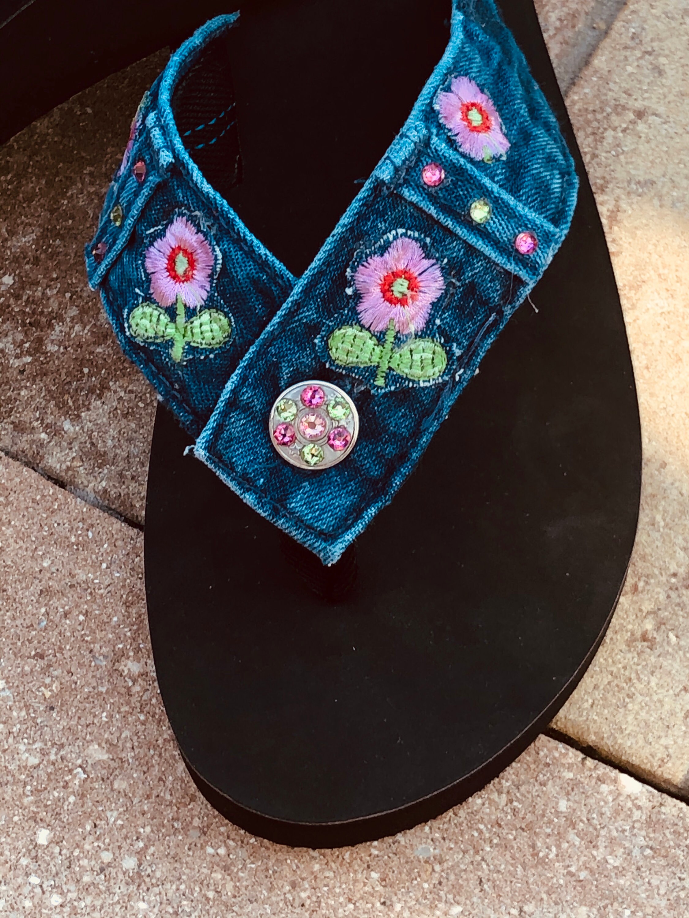 denim flip flops