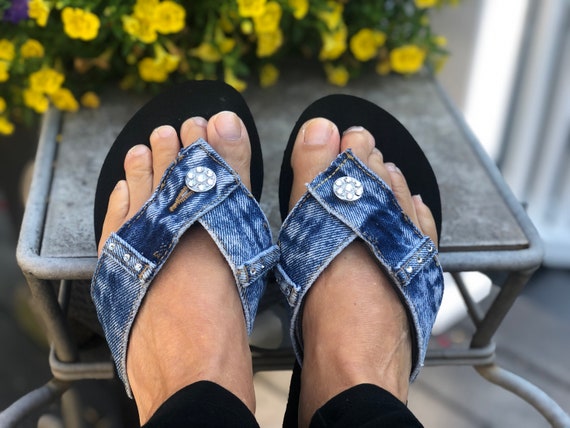 Blue jean sandals sale