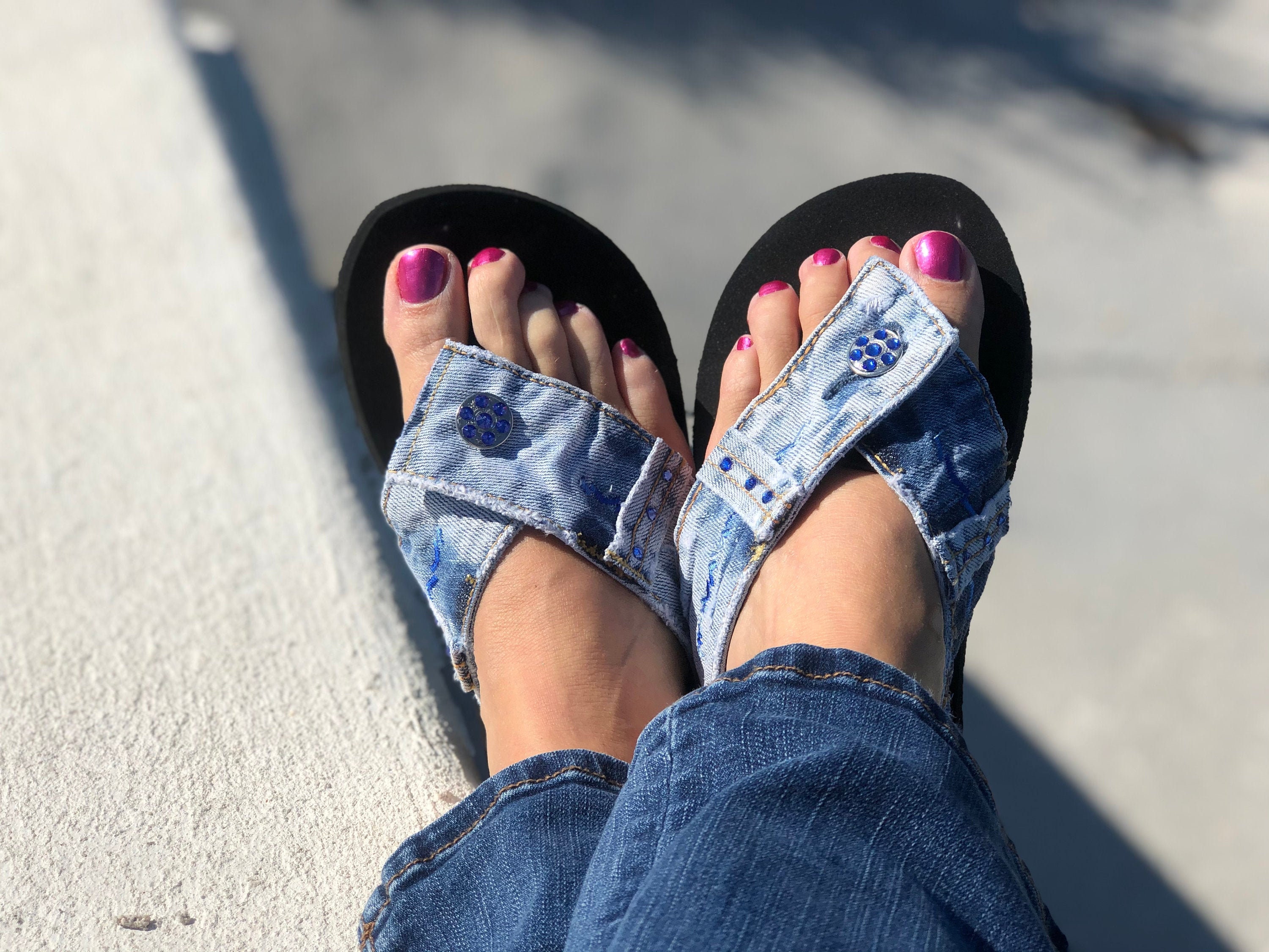 denim jean sandals