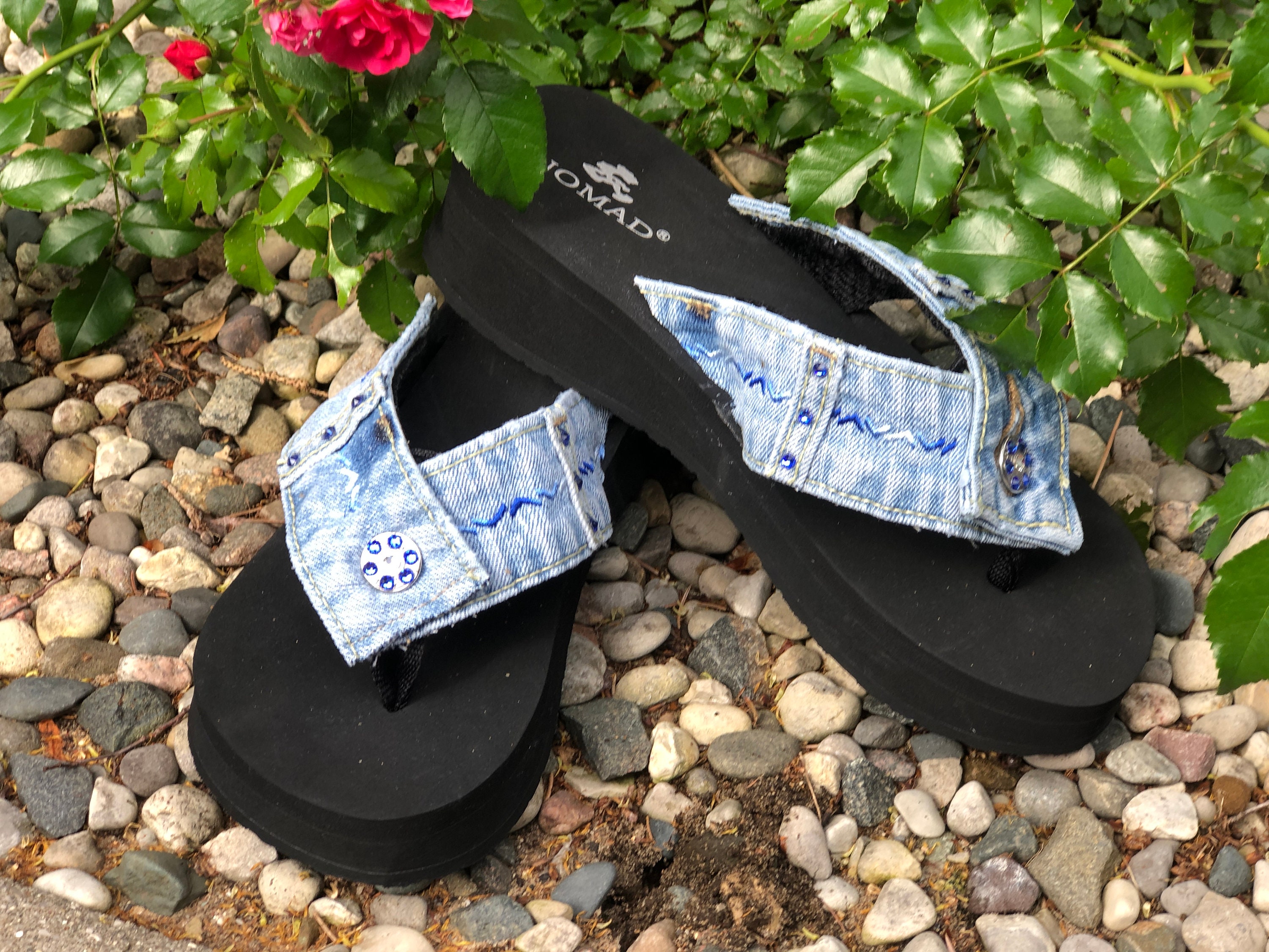 denim flip flops