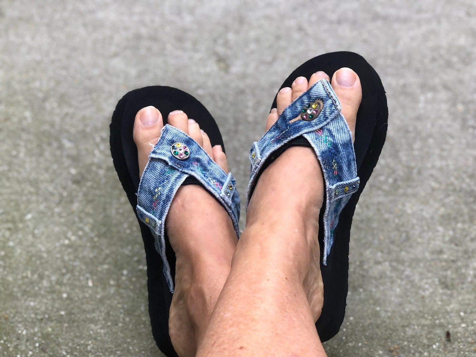 Blue Jean Sandals Sandals Denim Flip Flops Womens Sandal - Etsy
