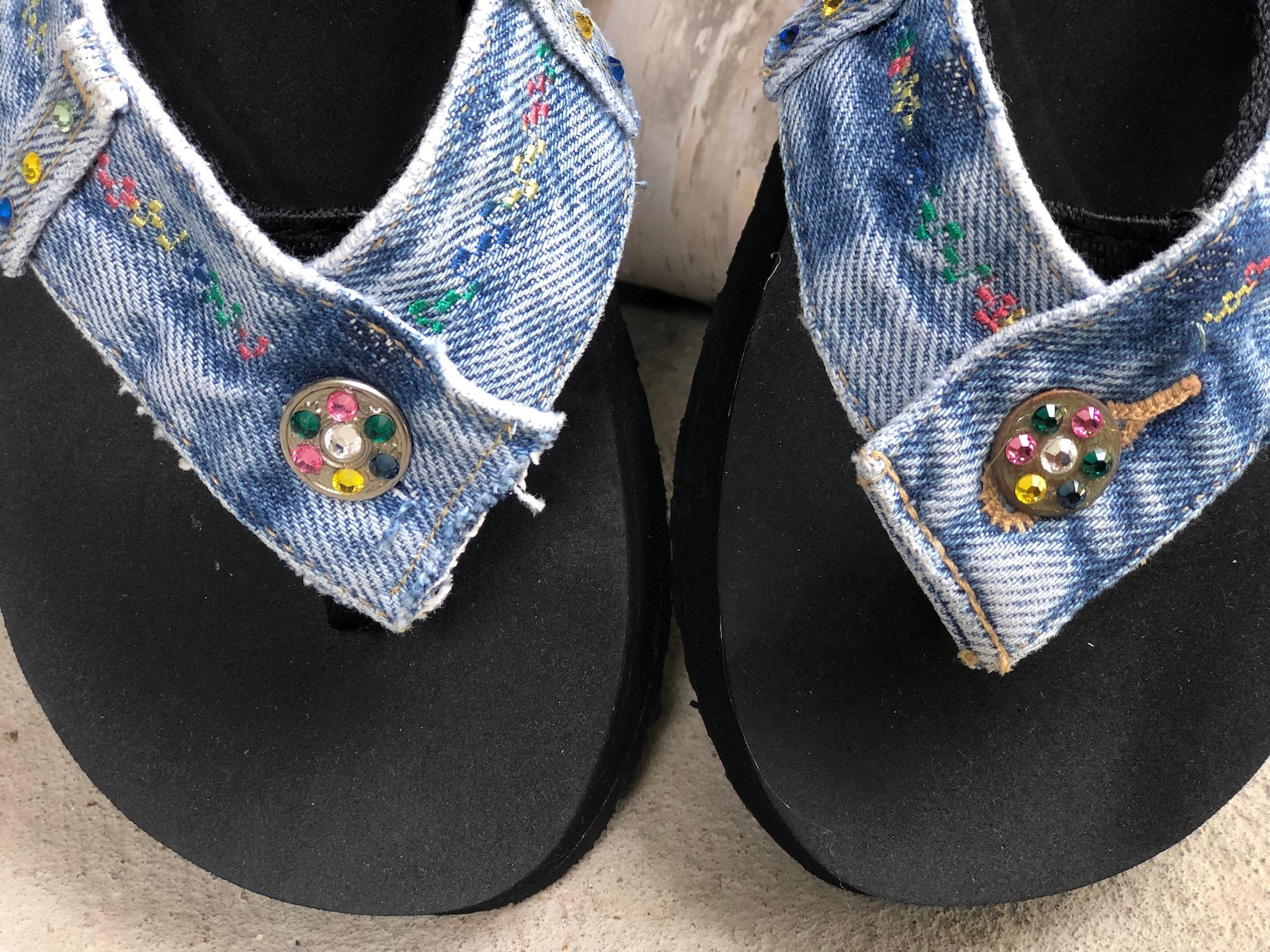 Blue Jean Sandals Sandals Denim Flip Flops Womens Sandal Etsy