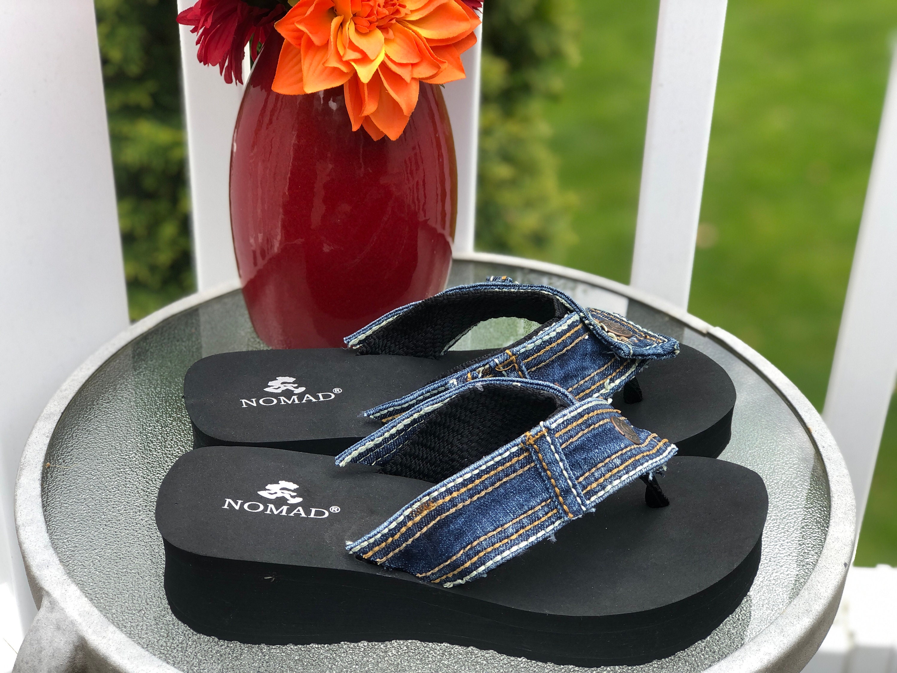 denim jean sandals