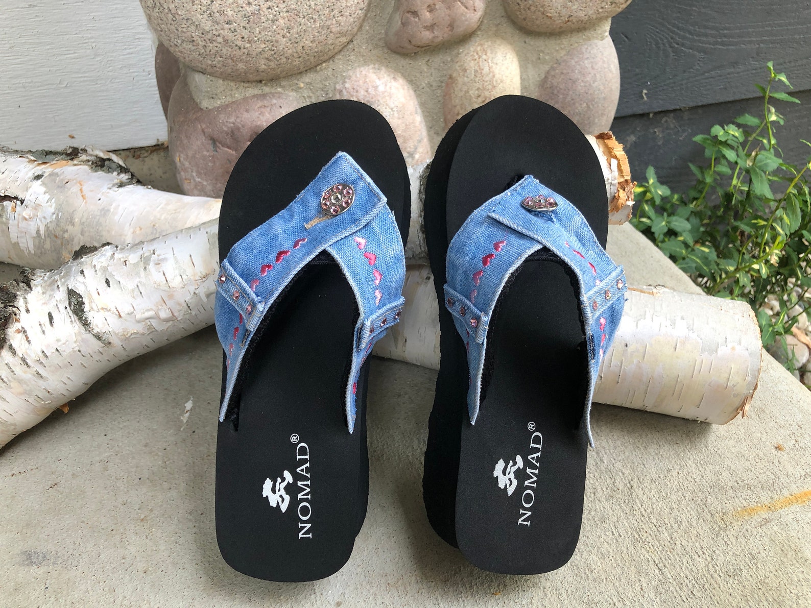 Blue Jean Sandals Sandals Denim Flip Flops Womens - Etsy