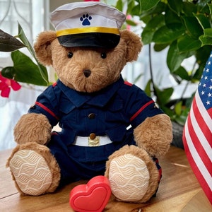US Marines Gift, Military Bear with Voice Recorder, Deployment Gift, Gift 4 Military Child, Space Force, Coast Guard, Army, Navy, Air Force