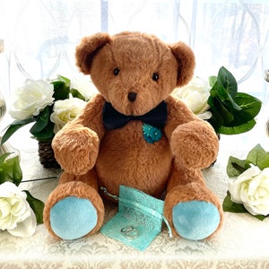 Ring Bearer Teddy Bear with a pouch for the Rings, Ring Bearer Gift, Toddler Ring Bearer Gift, Ring Bearer Pillow Alternative