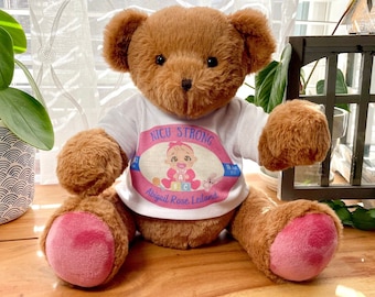 Custom Weighted NICU Keepsake Bear, Birth Stats, Preemie Gift