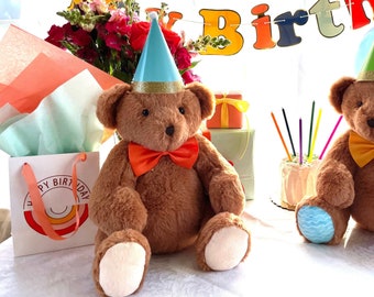 Happy Birthday Teddy Bear, Personalized Birthday Bear, First Birthday Bear, Custom Birthday Gift, Happy 1st Birthday Gift Idea, Singing Bear