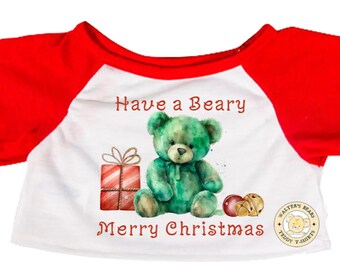 Holiday Teddy Bear T-Shirt, Christmas Bear Shirt (Fits 14-16" Bears)