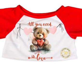 Valentine's Day Teddy Bear T-Shirt, 14-16 inch Plush