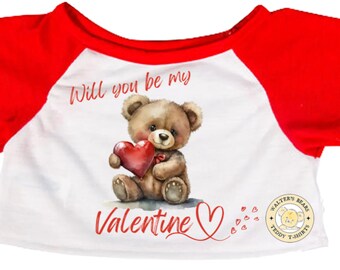 Valentine Teddy Bear T-Shirt, 14-16 inch Plush