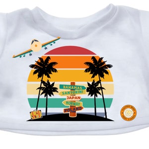 Teddy Bear T-shirt, Summer Shirt Bear, Custom Teddy T-shirt, Plush T Shirt , BAB T-Shirt, Seasonal Teddy Bear or Stuffed Animal Clothes