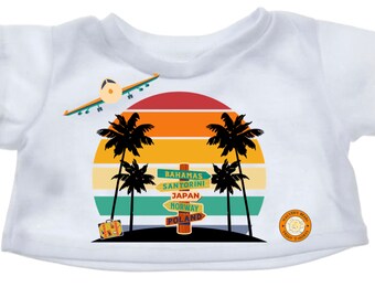 Summer Travel T-Shirt for 14-16" Teddy Bear or Plush