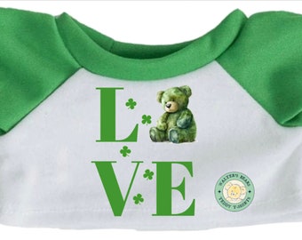 Irish Bear T-Shirt, 14-16 inch Plush or Doll Clothes