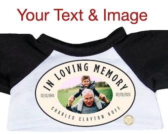 Personalized Teddy Bear T-shirt, Custom Picture Small T-Shirt, Custom Teddy T-shirt, BAB T-Shirt, Custom Image and Test Teddy Bear T-Shirt