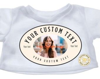 Personalized Teddy Bear T-shirt, Custom Picture Small T-Shirt, Custom Teddy T-shirt, BAB T-Shirt, Custom Image and Test Teddy Bear T-Shirt