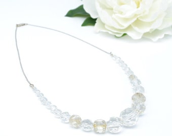 collar de cristal y plata, collar de novia, collar de novia, regalo de boda