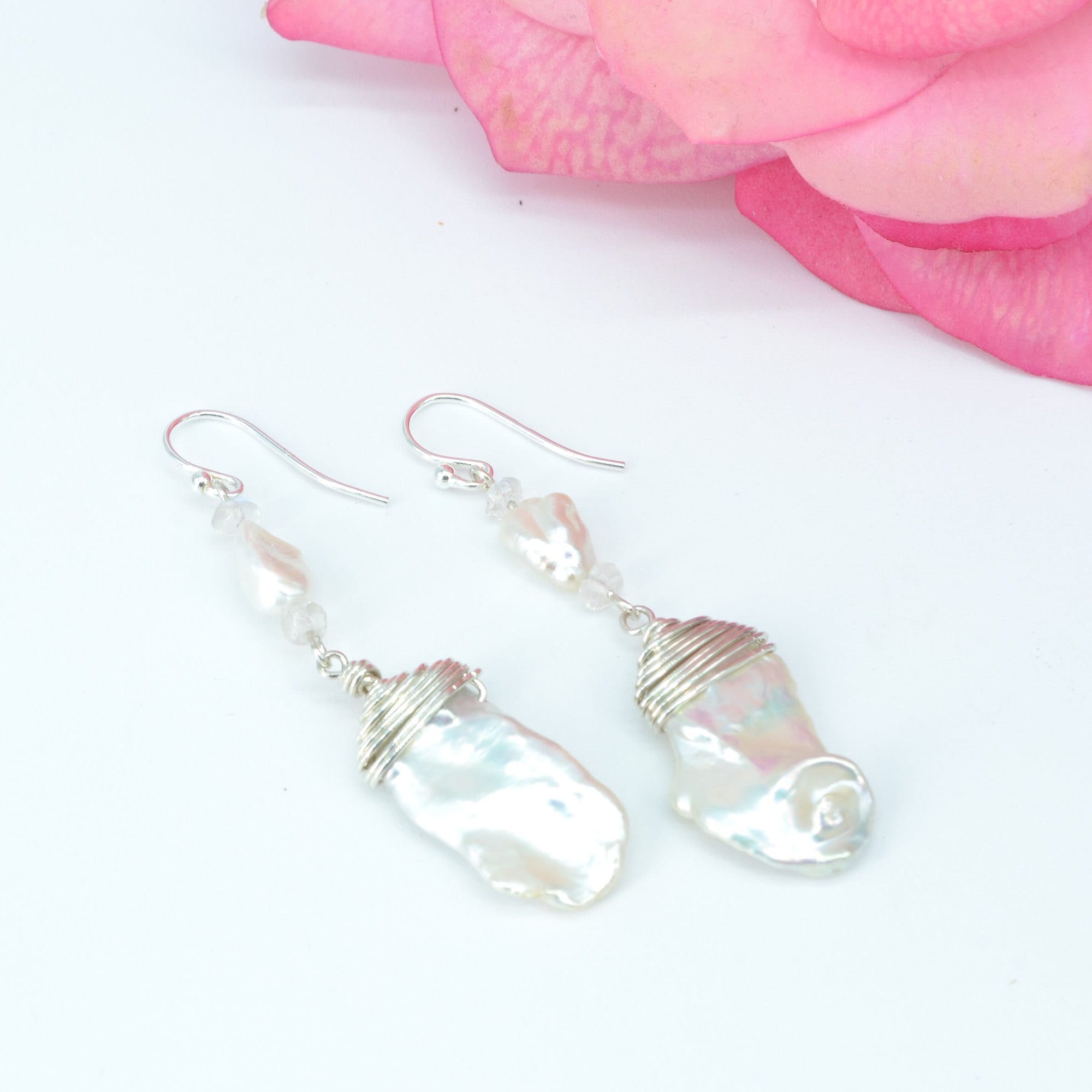 Pendente Goccia Minimalista Orecchino Naturale Rubino, Pavè Diamante