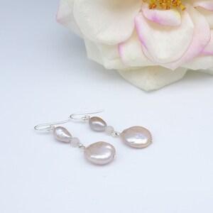pink coin pearl with pink quartz