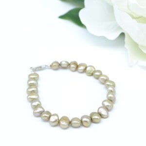 gold green pearl bracelet