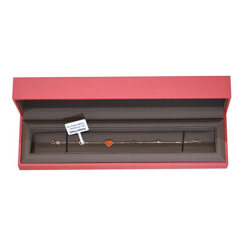 0.015ct, G-H color, SI1-SI2 clarity IGI Certified RVLA Romance Victory 18k Solid Rose Gold Natural Diamond Enamel Bracelet