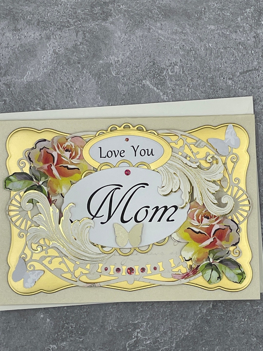Love You Mom- Handmade Mother's Day Card - Etsy