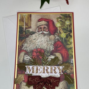 Merry Christmas with Santa at Home Handmade Christmas Card