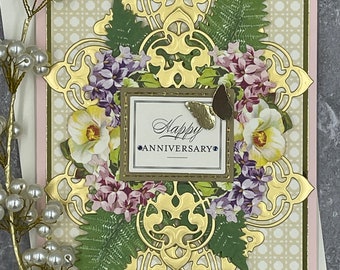 Happy Anniversary-Gold Butterfly- Handmade Anniversary Card