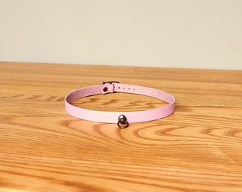 Pink choker for women Day choker for girl Premium genuine leather collar FREE SHIPPING with any other item