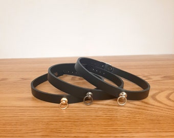 Black thin day choker leather Minimalist choker for women Day choker for girl  leather collar FREE SHIPPING with any other item