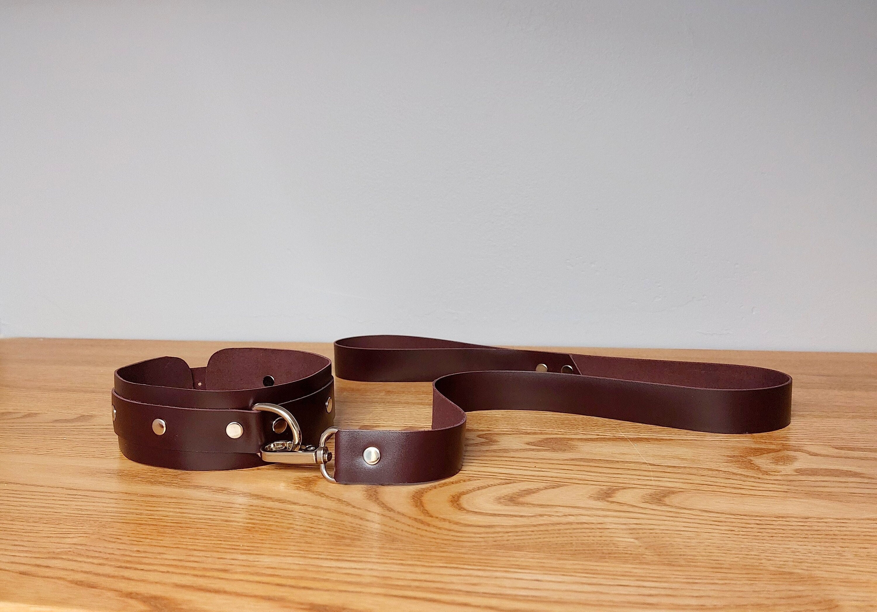 BDSM collar with leash Leather choker for women Valentine's Day Gift for Her Sex toy