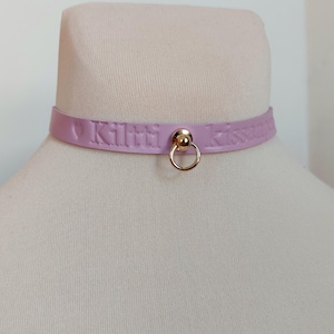Personalizowany choker for women Real leather collar black or pink