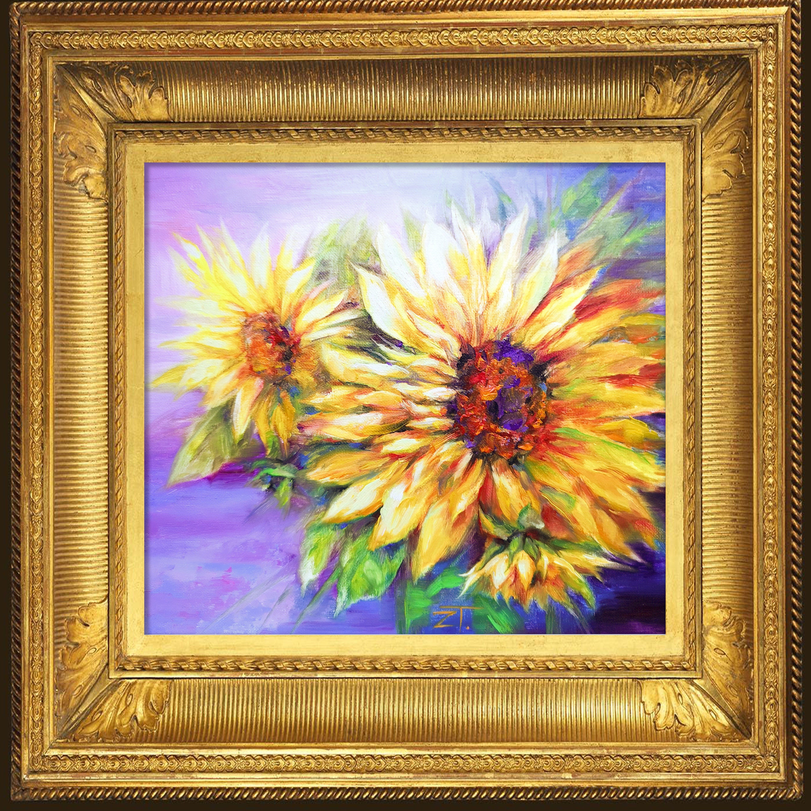 Sunflower Original oil painting Sunflower Wall Art Decor | Etsy
