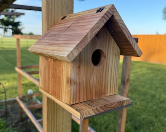 Cedar Birdhouses | Nest Box | Handmade | Blue bird house