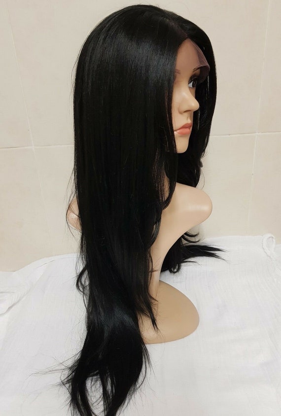 Marie, Black, Human Hair, Long, Freepart Real Hair Wig Uk Stock -   Sweden