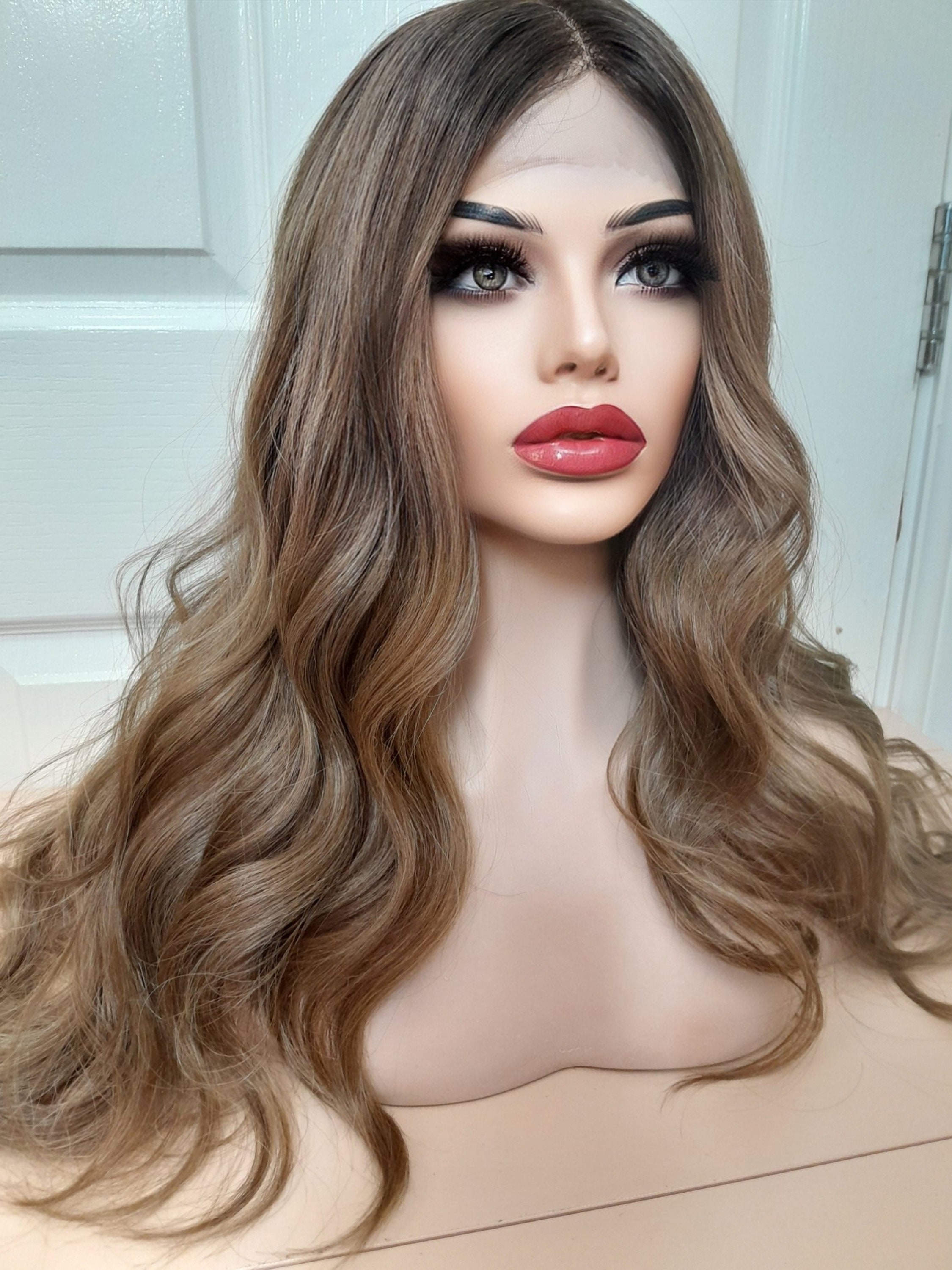  Lezaxiu Light Ash Brown Hair Highlights Blonde Wig