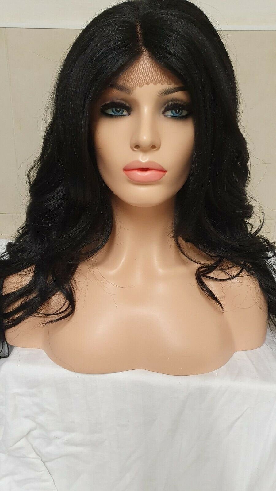 Ava Black Human Hair Blend Wig Lace Front Wig Synthetic Etsy Australia