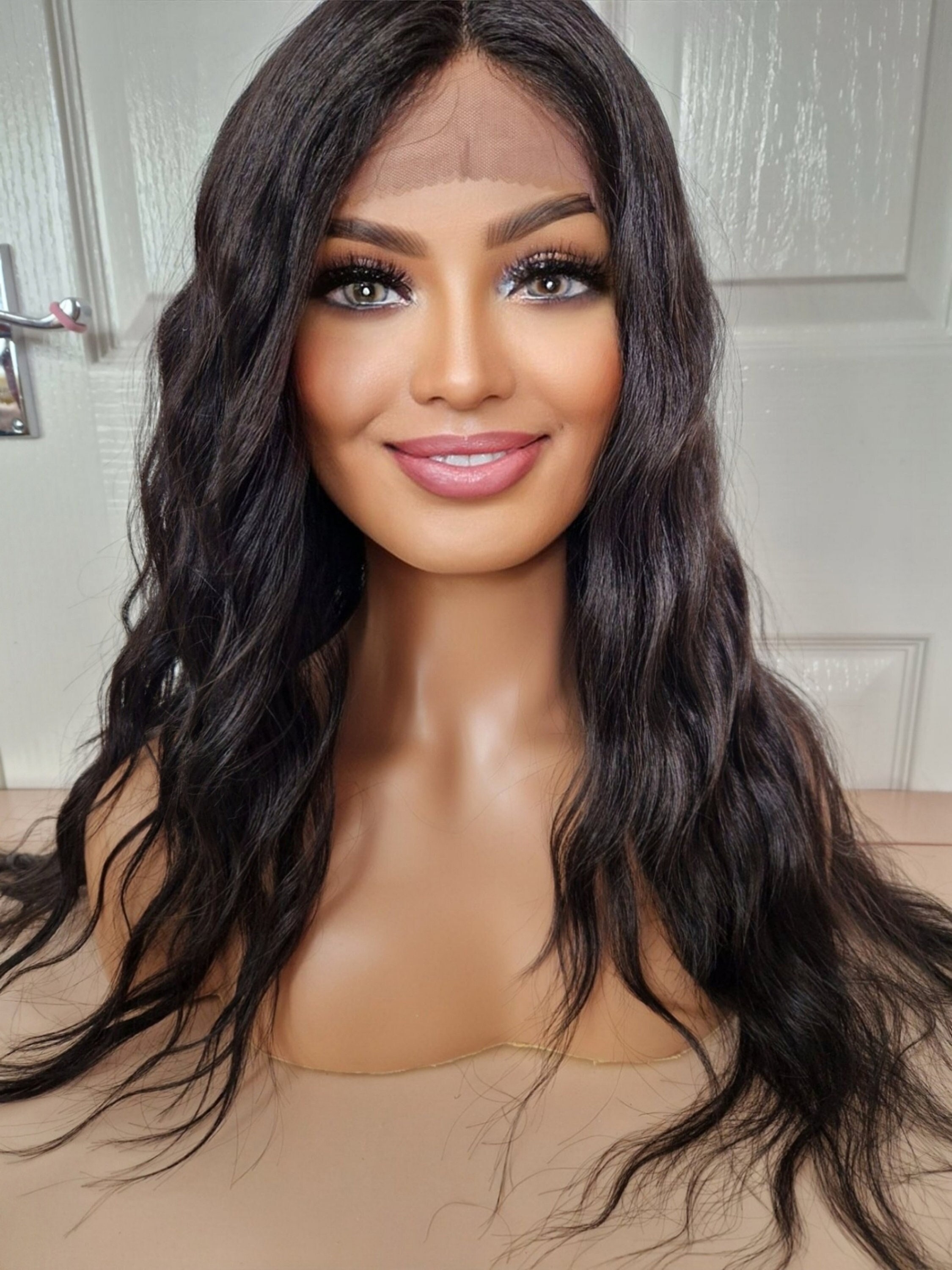 Long lace front wigs human clearance hair