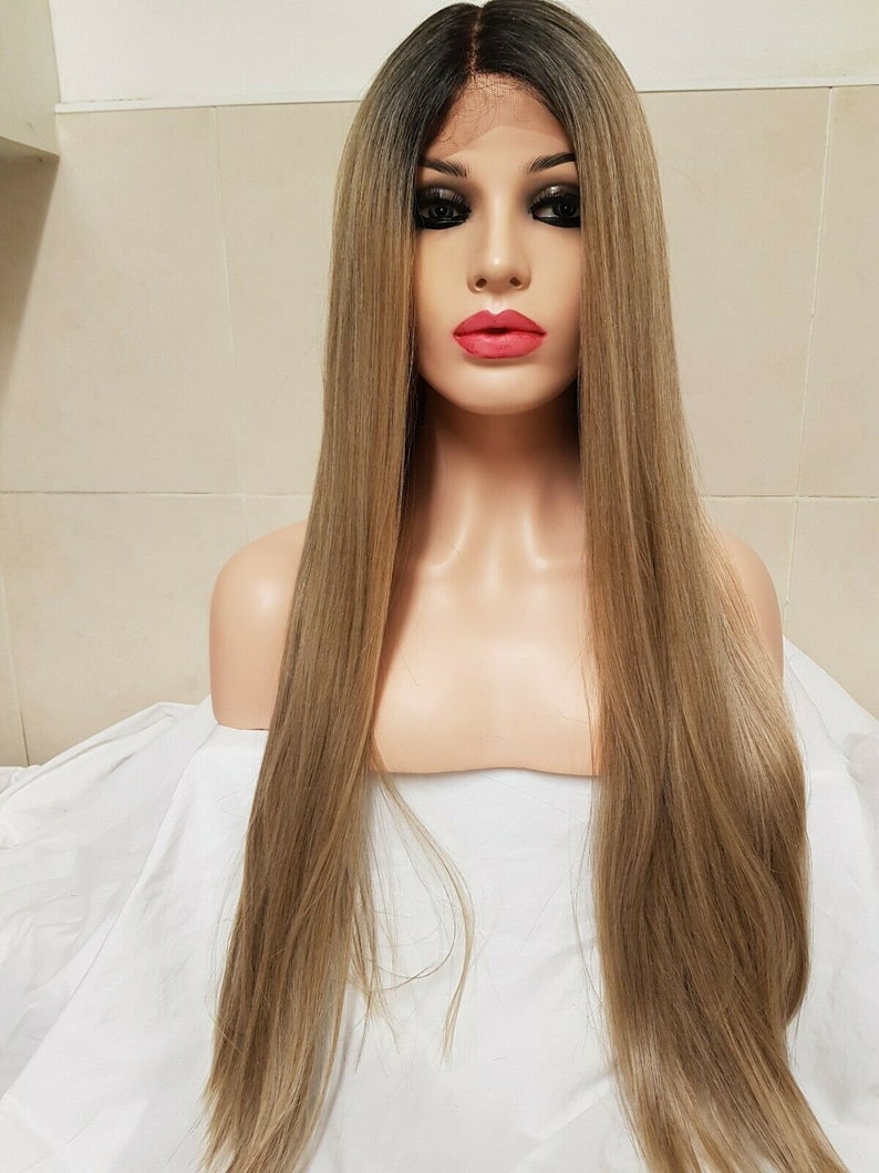 Dakota Sandy Ash Blonde Brown Human Hair Blend Synthetic Wig Etsy