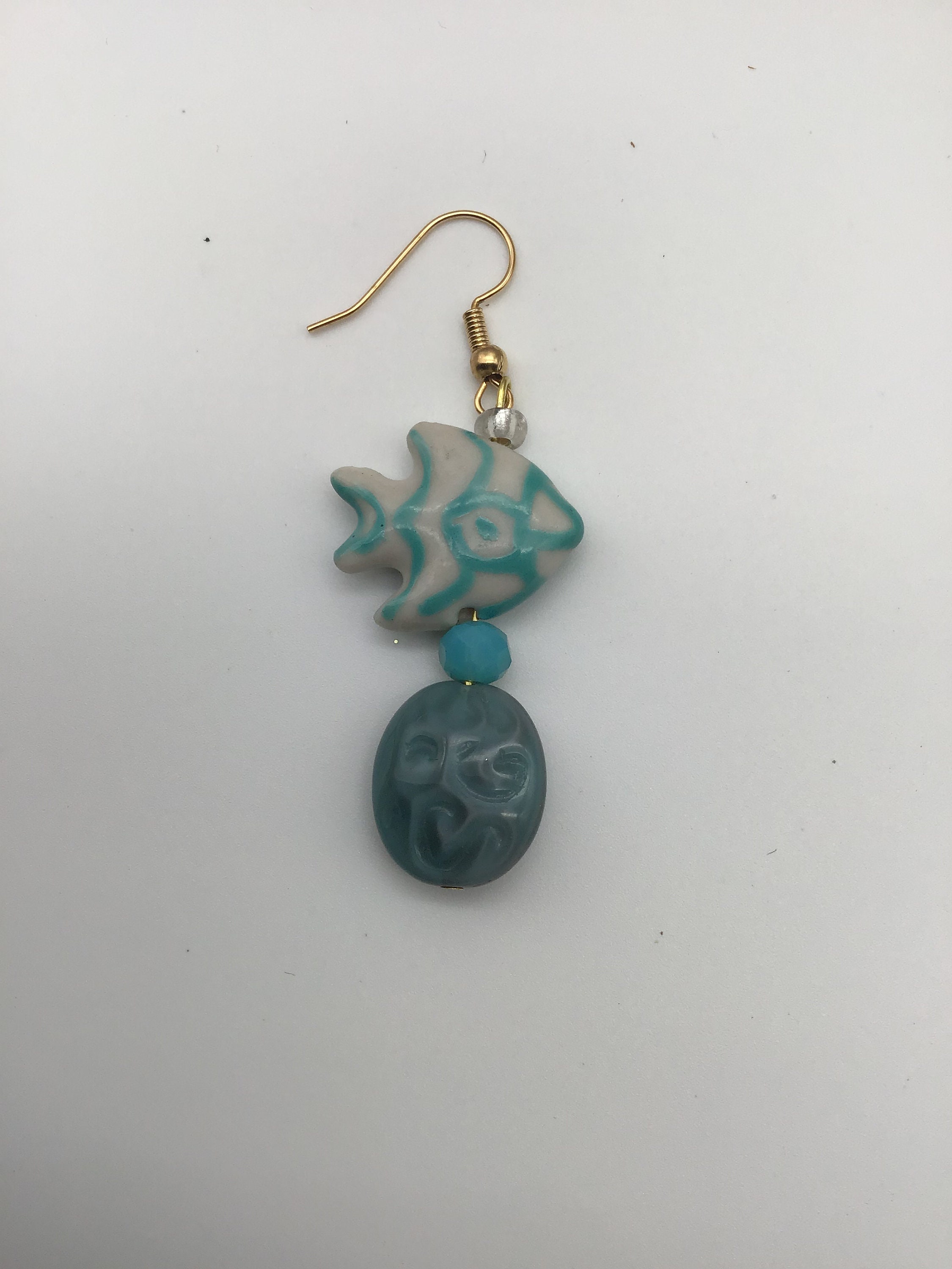 Fish earrings ocean themed earrings beach jewelry aqua and | Etsy