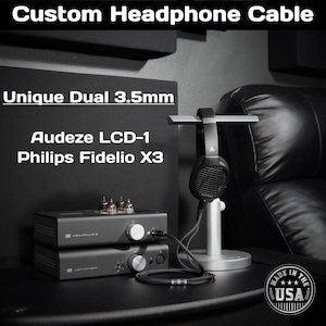 Audeze LCD-1 / Philips Fidelio X3 - Headphone Cable - Dual 3.5mm Connectors