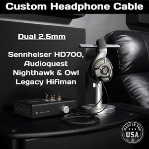 Sennheiser HD700 / Audioquest Nighthawk- Headphone Cable - Dual 2.5mm Connectors