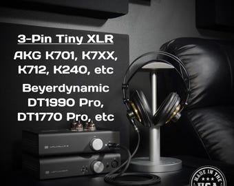Cable para auriculares AKG Q701, K7XX, etc. y Beyerdynamic DT1990 / DT1770 Pro / DT700 Pro X / DT900 Pro X - Conector mini XLR de 3 pines