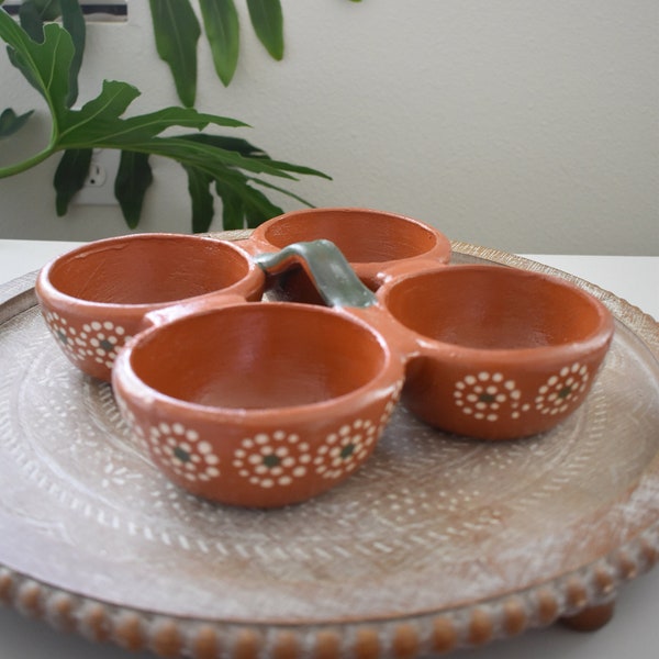 Mexican Handmade Salsero - Dipping Tray four sections