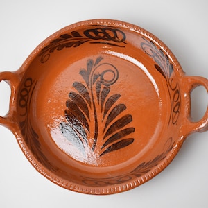 Mexican Style Serving Bowl -12” - Handmade Terracota (barro), cute