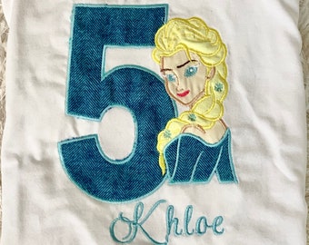 Personalisierte Elsa Disney gefrorenen Geburtstag Shirt
