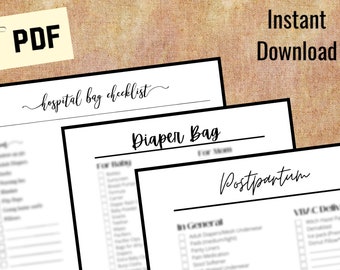 Artículos imprescindibles para la futura mamá: Bolsa para el hospital, bolsa de pañales, lista de verificación posparto