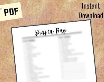 Lista de artículos para la pañalera / minimalista / unisex