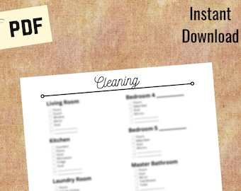 Lista de verificación de limpieza, PDF imprimible - Tamaño carta