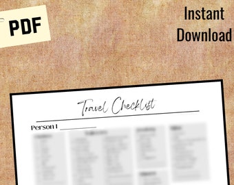 Lista de verificación de viaje/Vacaciones/viajes